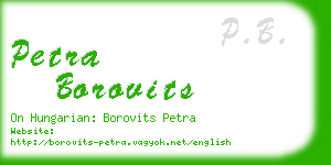 petra borovits business card